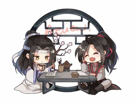 Q版肖战王一博在一起简笔画图片大全_11