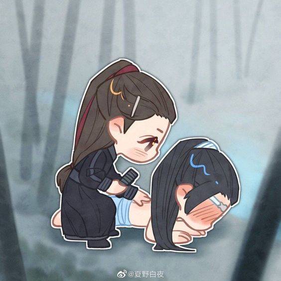 Q版肖战王一博在一起简笔画图片大全_10