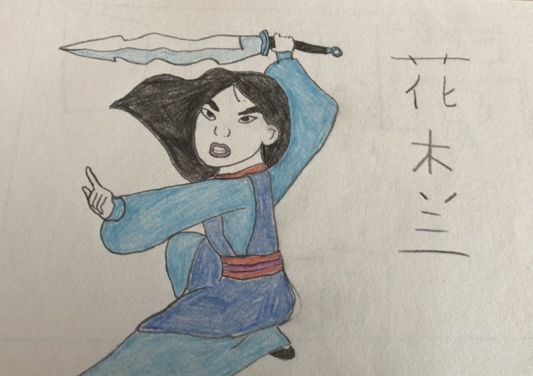 动画花木兰彩色简笔画图片大全_7