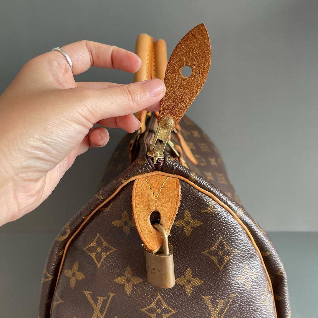正品LV Speedy 老花手提包包实拍细节图片_5