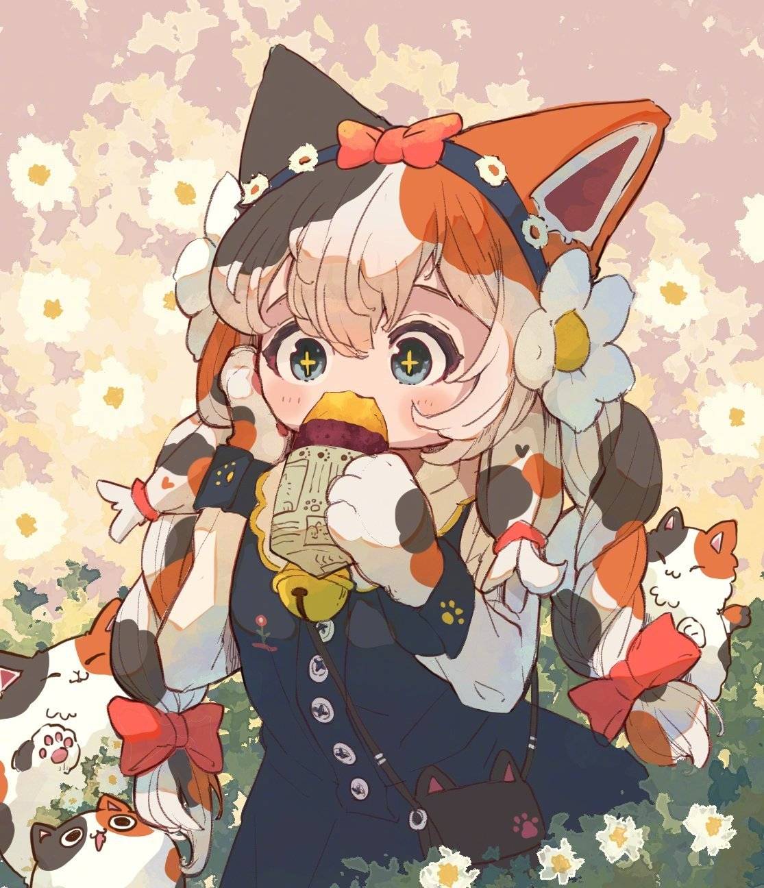 猫咪与少女治愈系兽耳少女高清图片精选_5