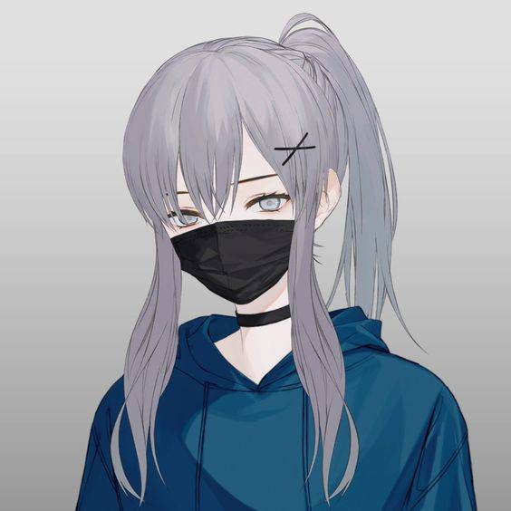 戴口罩女生头像动漫漫画风_1