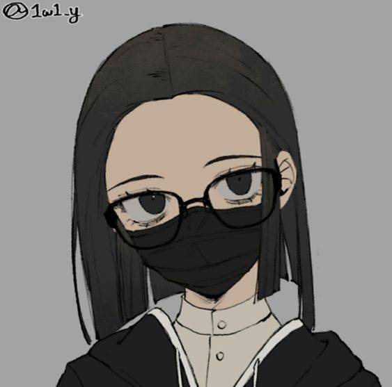 戴口罩女生头像动漫漫画风_20