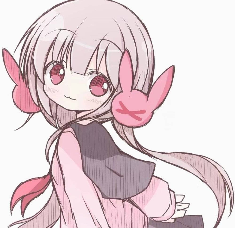 二次元粉色系大眼睛可爱卡通女头_3