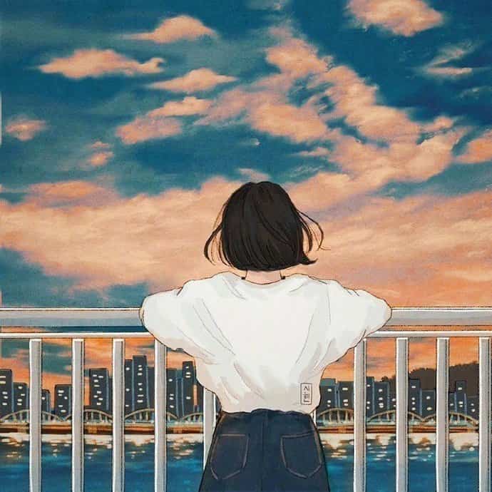 文艺女青年插画版小清新女生头像图片_3