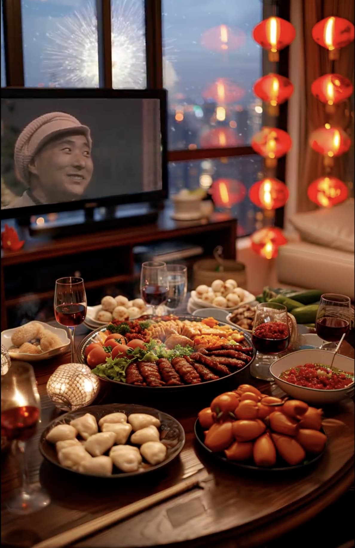 氛围感十足的一个人年夜饭ai唯美图_1