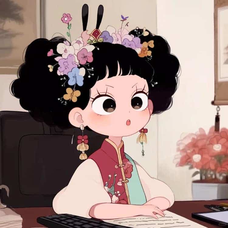 不想上班可爱后宫版古风女生头像_3