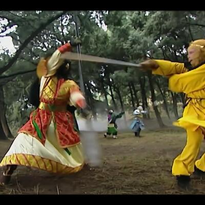 86版《西游记》狮驼岭三兄弟大战青毛狮子怪、黄牙老象、大鹏金翅雕