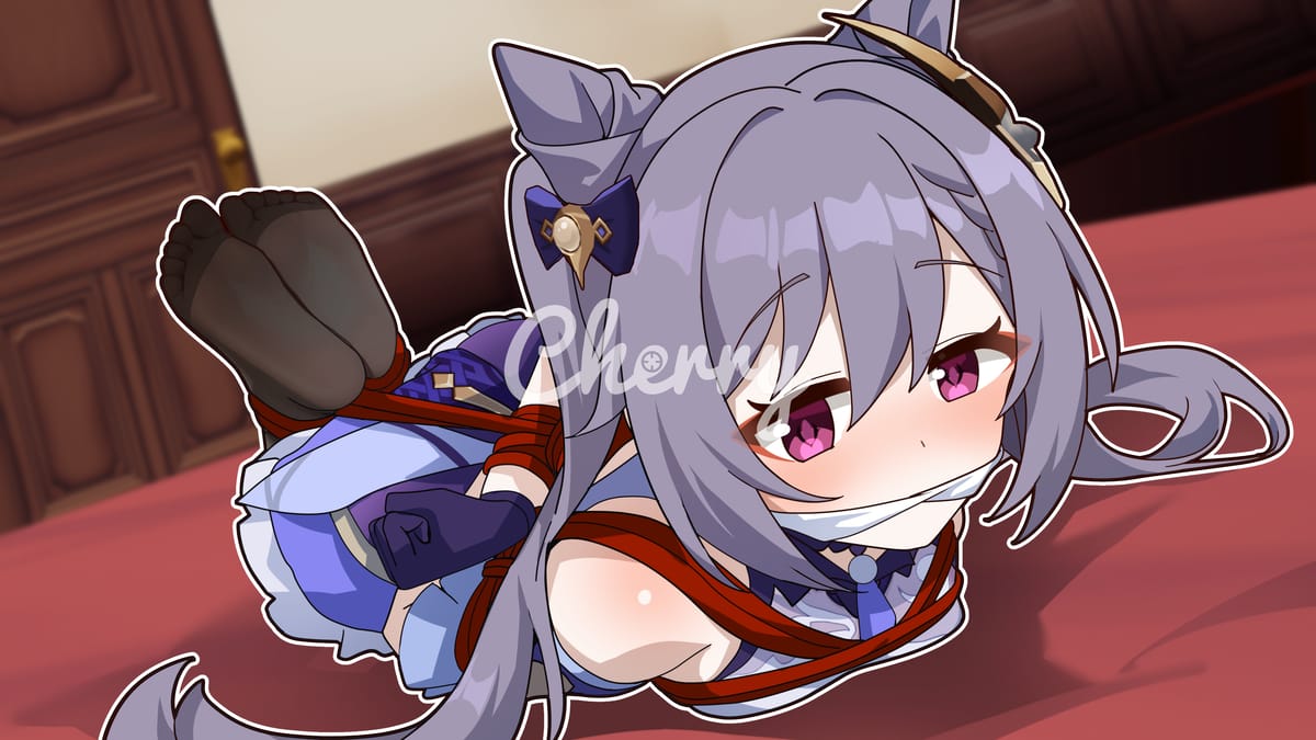 二次元猫娘手脚被绑五花大绑图片_2