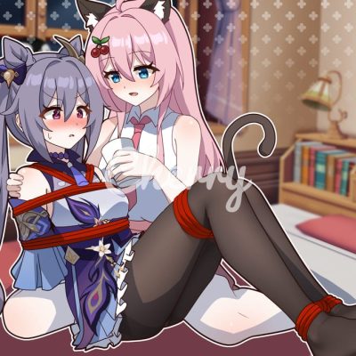 二次元貓娘手腳被綁五花大綁圖片