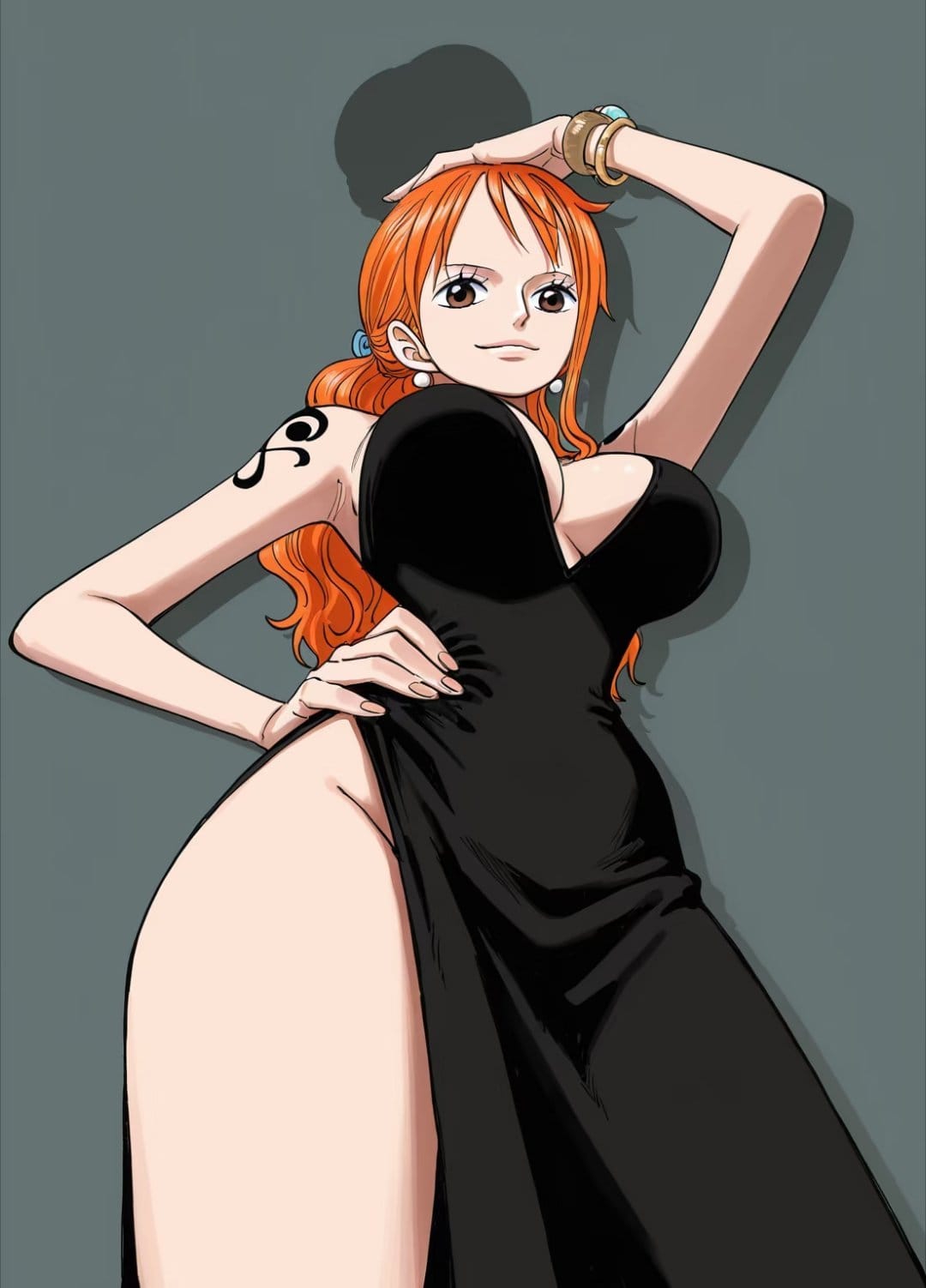 海贼王娜美深V开叉露背礼服二次元图片_1