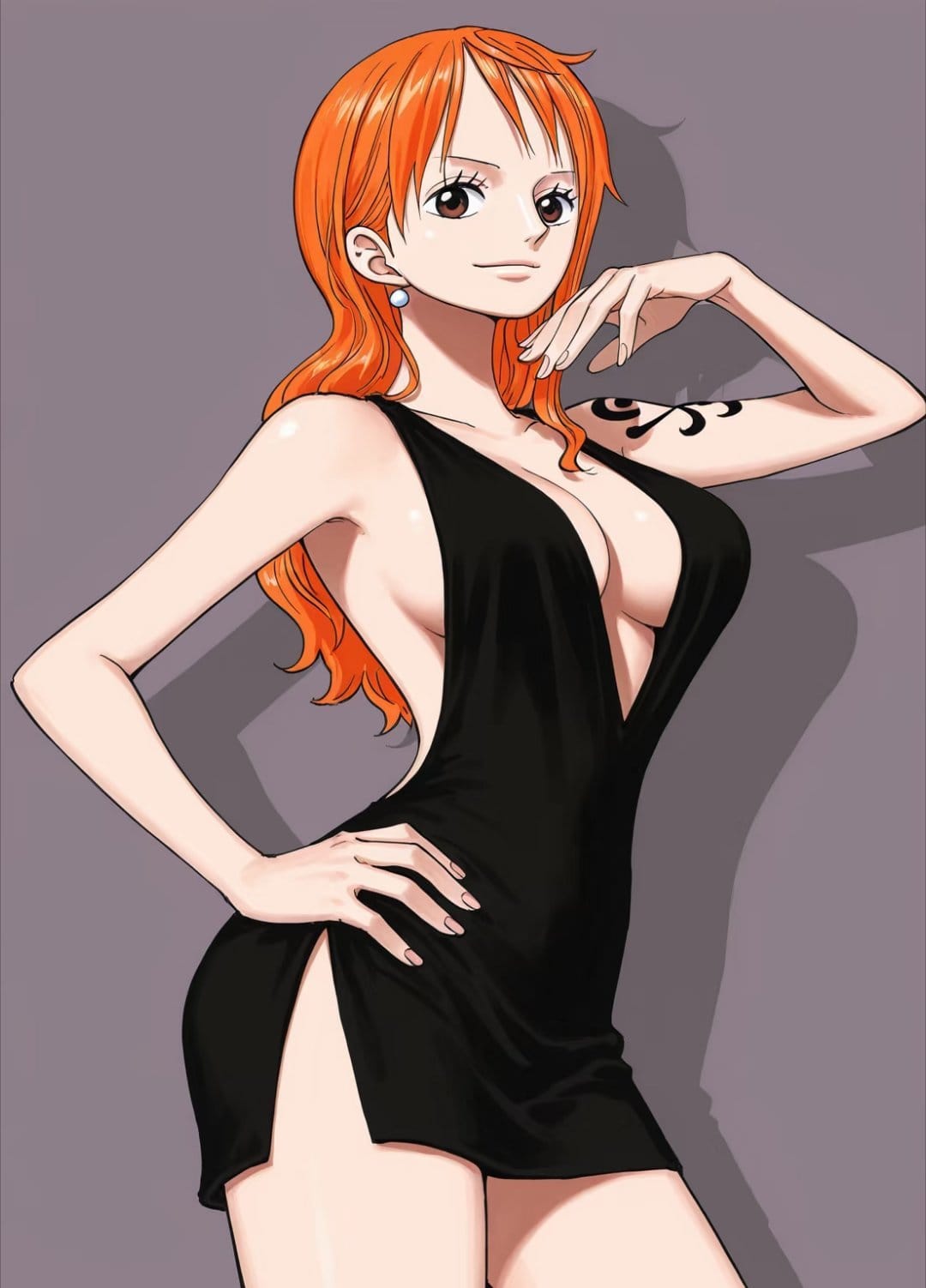 海贼王娜美深V开叉露背礼服二次元图片_2