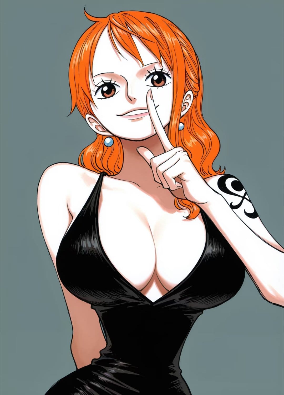 海贼王娜美深V开叉露背礼服二次元图片_5