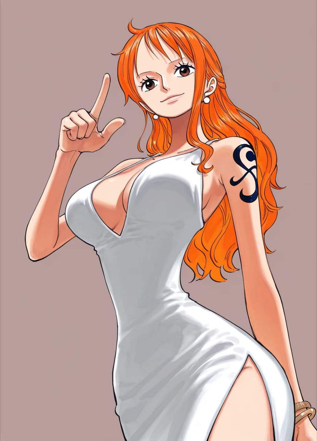 海贼王娜美深V开叉露背礼服二次元图片_6