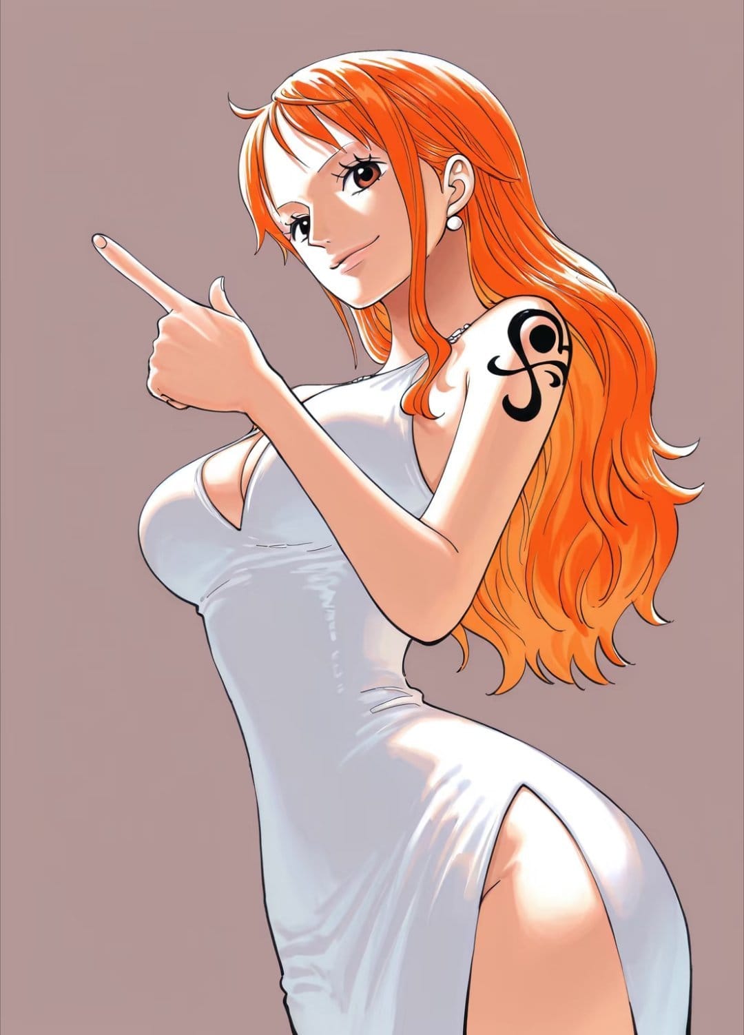 海贼王娜美深V开叉露背礼服二次元图片_8