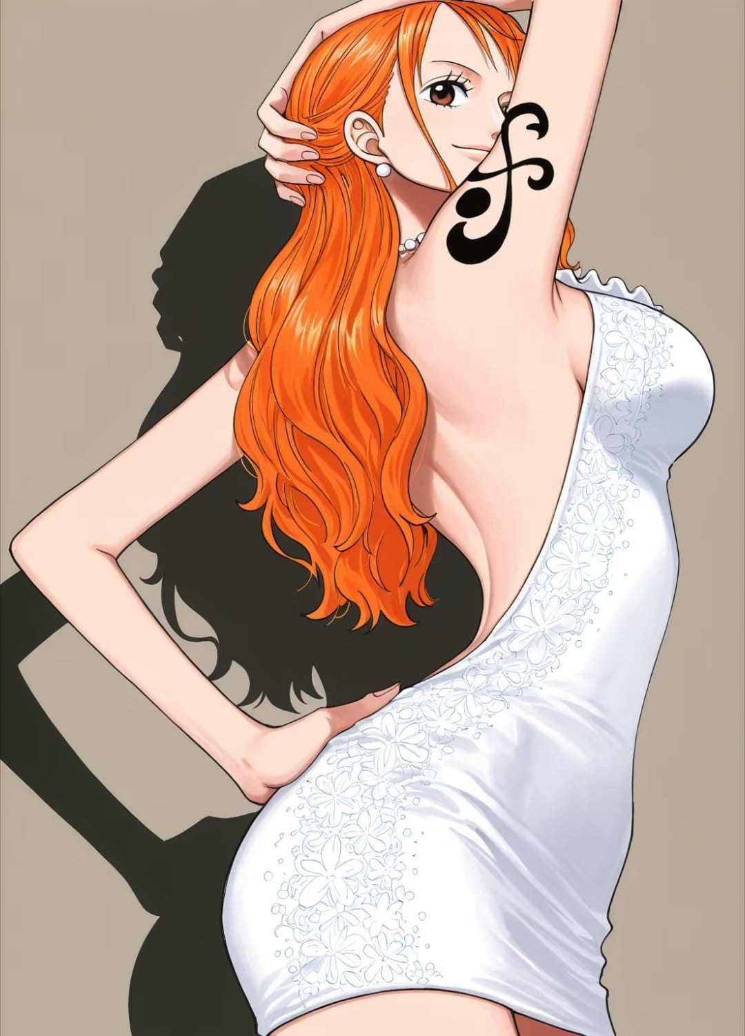 海贼王娜美深V开叉露背礼服二次元图片_9