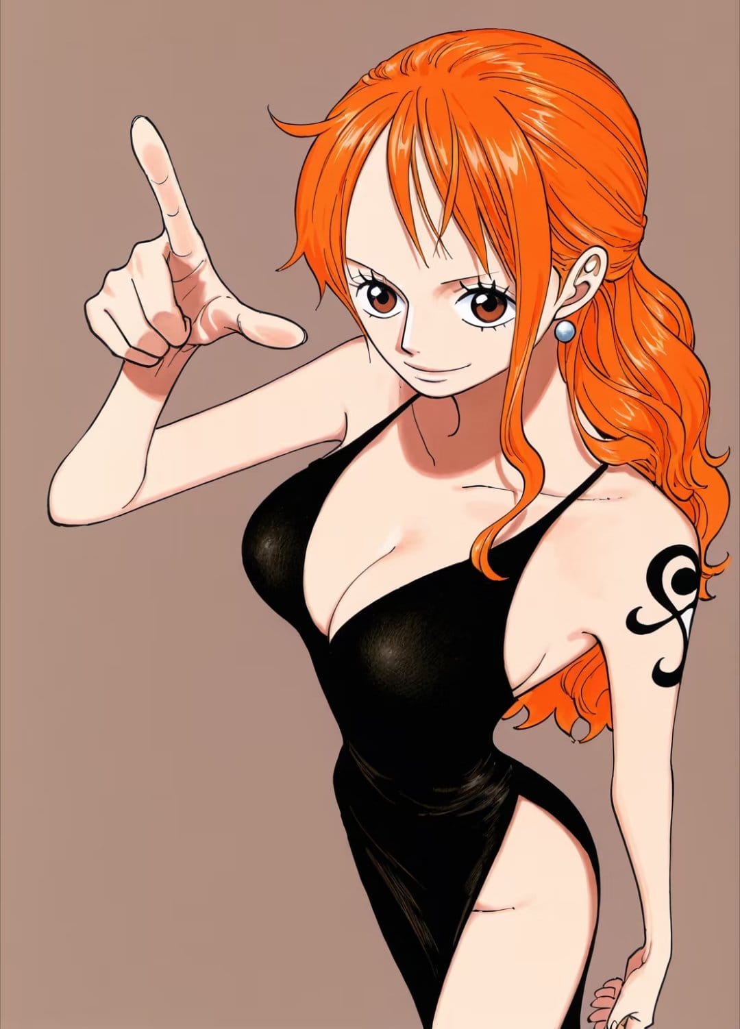 海贼王娜美深V开叉露背礼服二次元图片_11