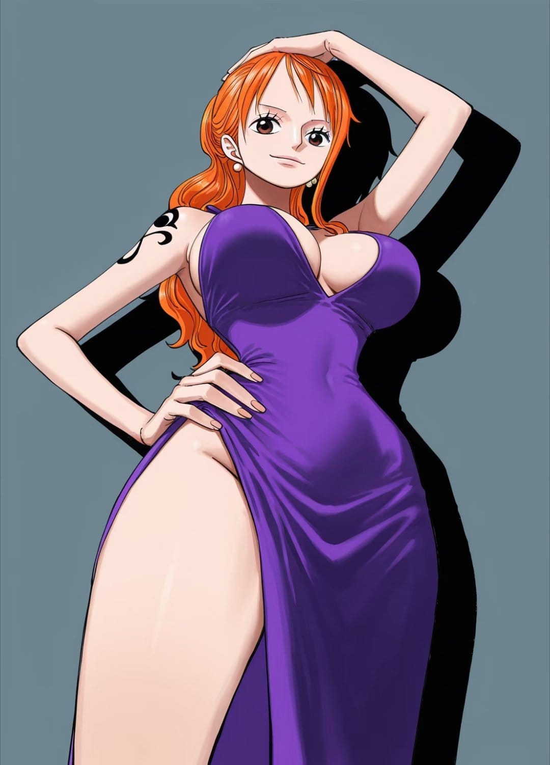 海贼王娜美深V开叉露背礼服二次元图片_12