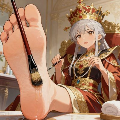 刷子刷女帝脚心二次元图片,高冷女帝怕挠脚心吗?