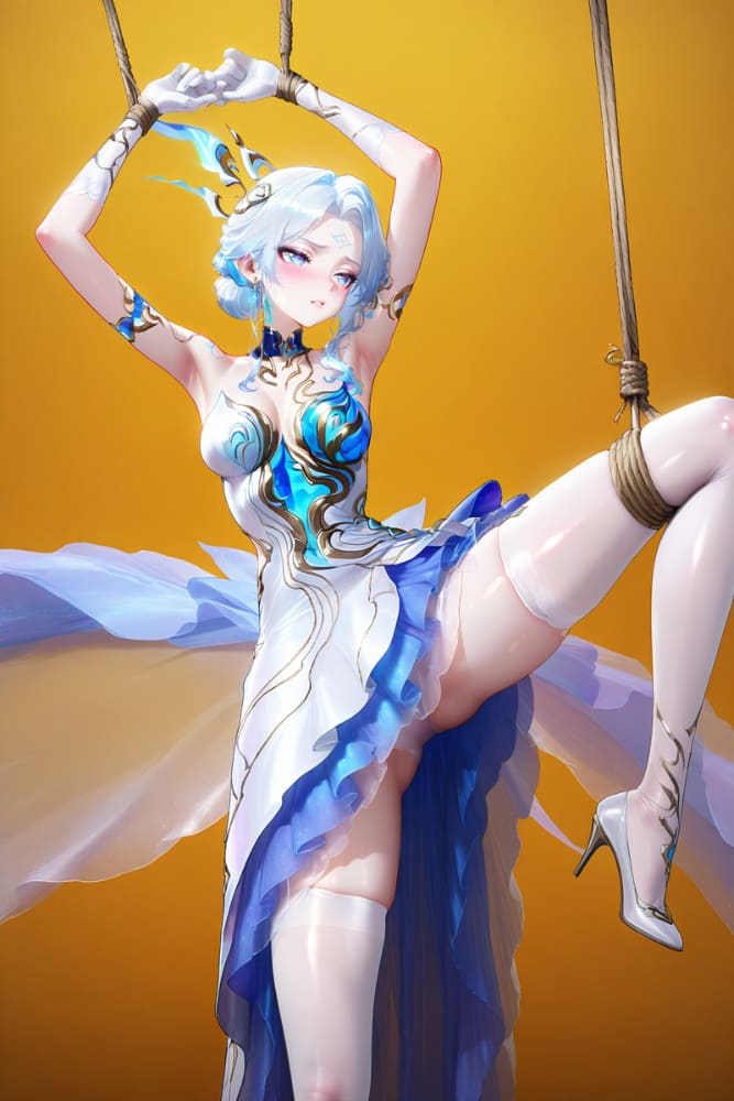 王者荣耀女英雄被绳子困住了伽罗捆绑二次元图片_2