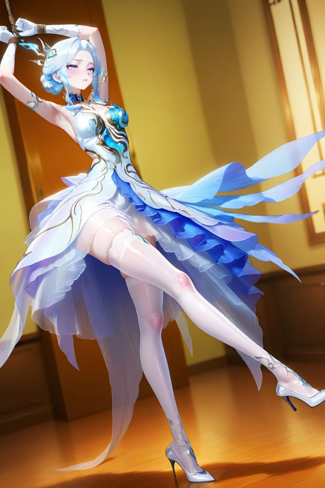 王者荣耀女英雄被绳子困住了伽罗捆绑二次元图片_3