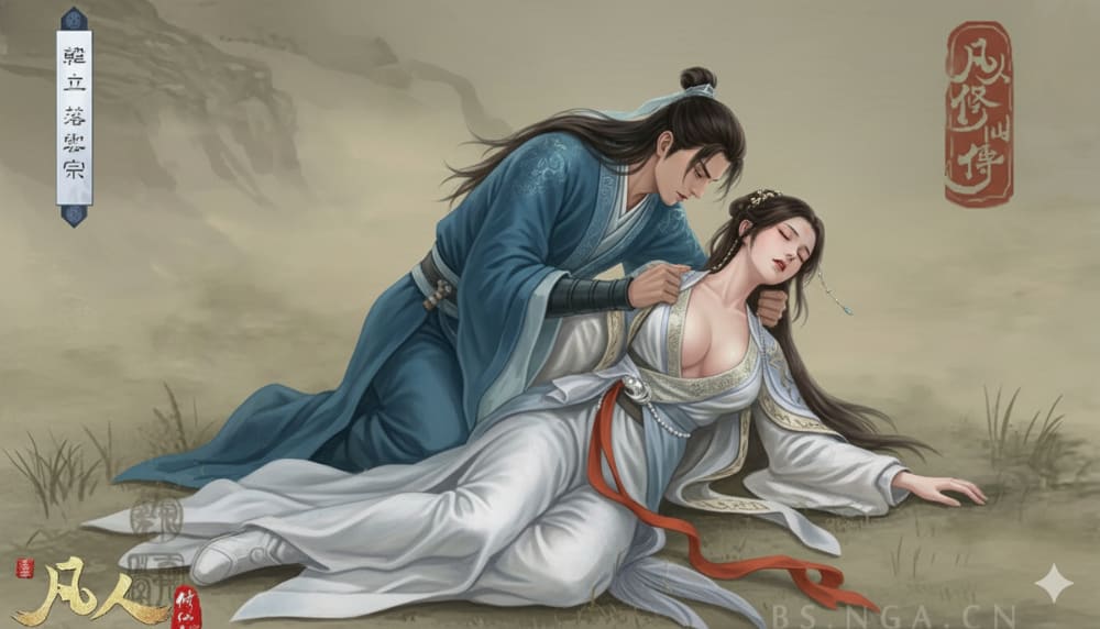 凡人修仙传南宫婉和韩立双修二次元图片_3