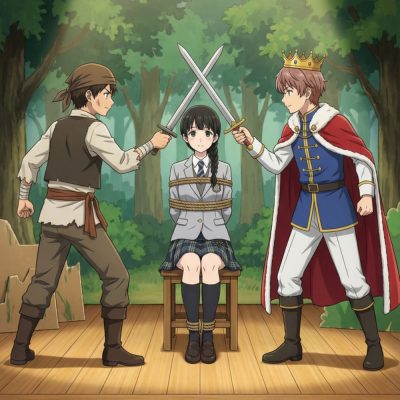 二次元女子高生舞台剧被捆绑图片