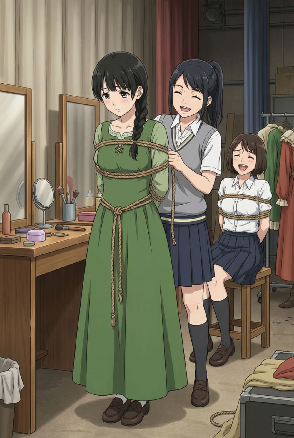 二次元女子高生舞台剧被捆绑图片_4