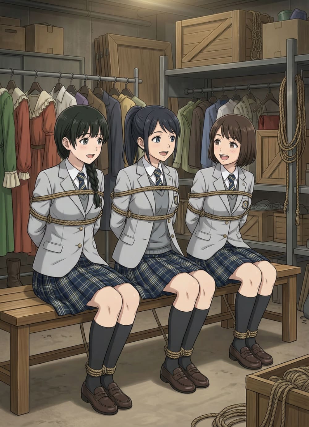 二次元女子高生舞台剧被捆绑图片_5