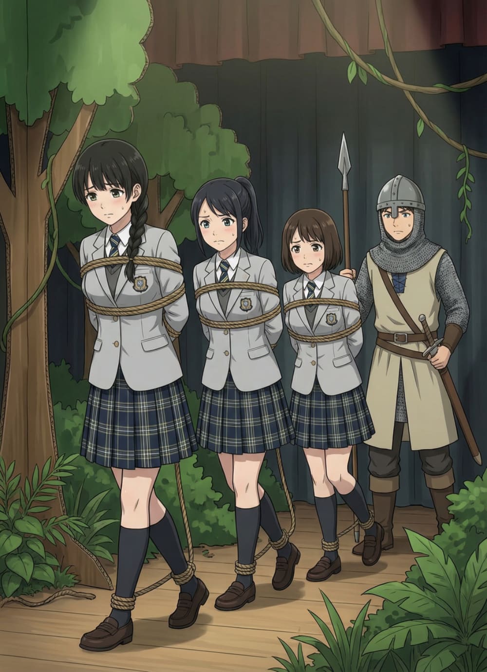 二次元女子高生舞台剧被捆绑图片_7