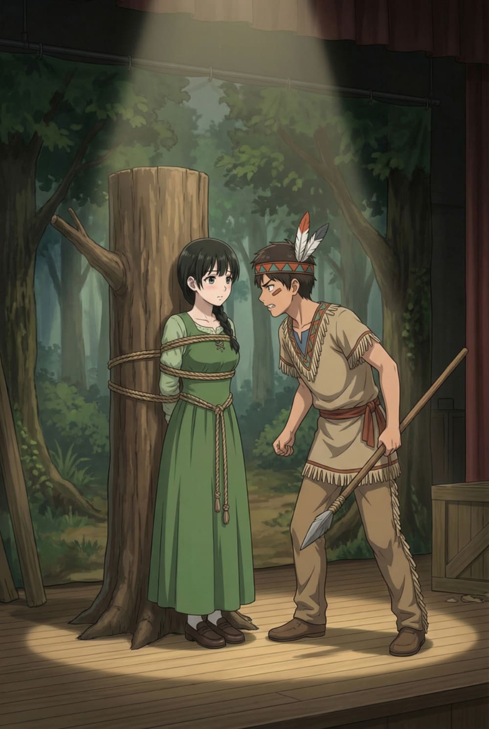 二次元女子高生舞台剧被捆绑图片_9