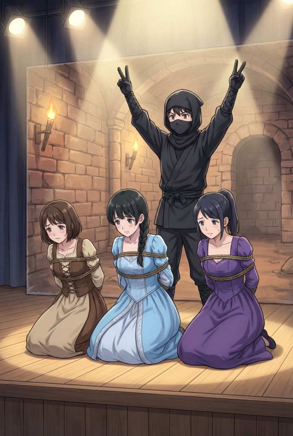 二次元女子高生舞台剧被捆绑图片_10