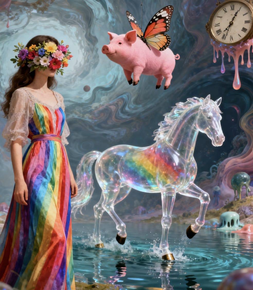 一个美女一头猪一匹马二次元图片_4