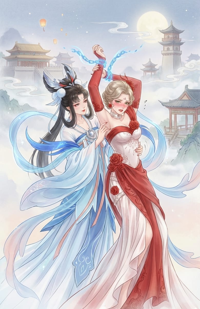 《王者荣耀》嫦娥芈月铁链捆绑挠痒痒胳肢窝挠脚心二次元图片_1