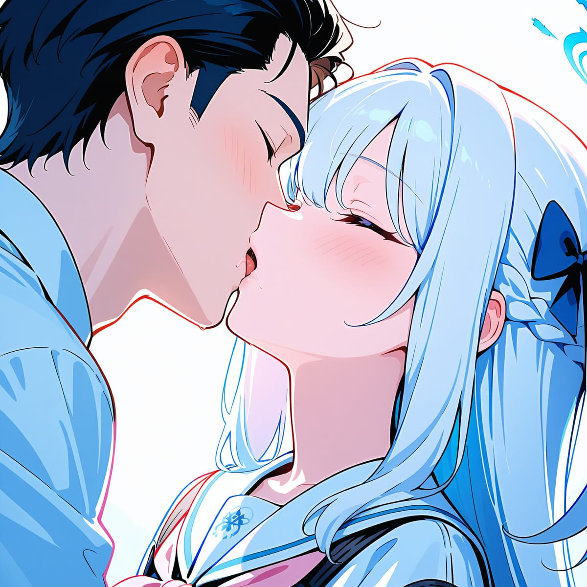 月雪宫子接吻二次元蔚蓝档案瑟瑟图片_2