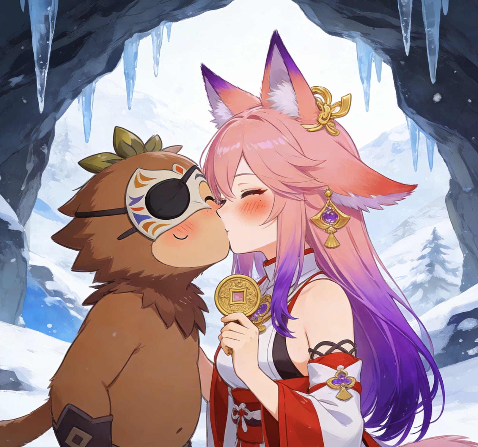 八重神子和丘丘人繁衍后代的图片_2