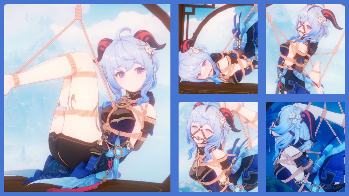 原神女角色甘雨战败束手束脚红绳驷马吊悬图片_7