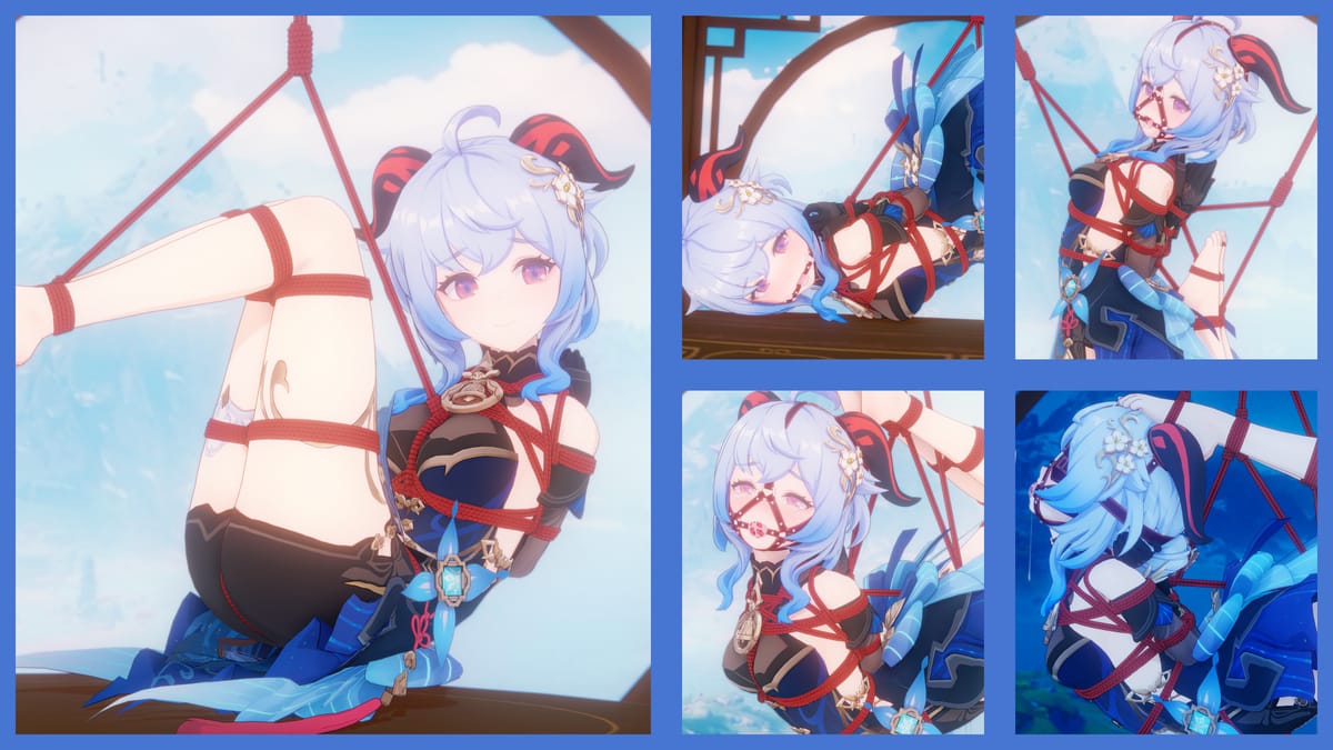 原神女角色甘雨战败束手束脚红绳驷马吊悬图片_6