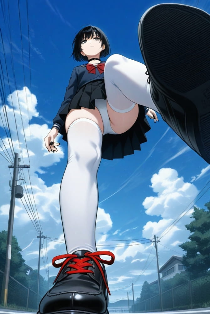 二次元jk短裙穿搭图片裙子之下是什么样？_3