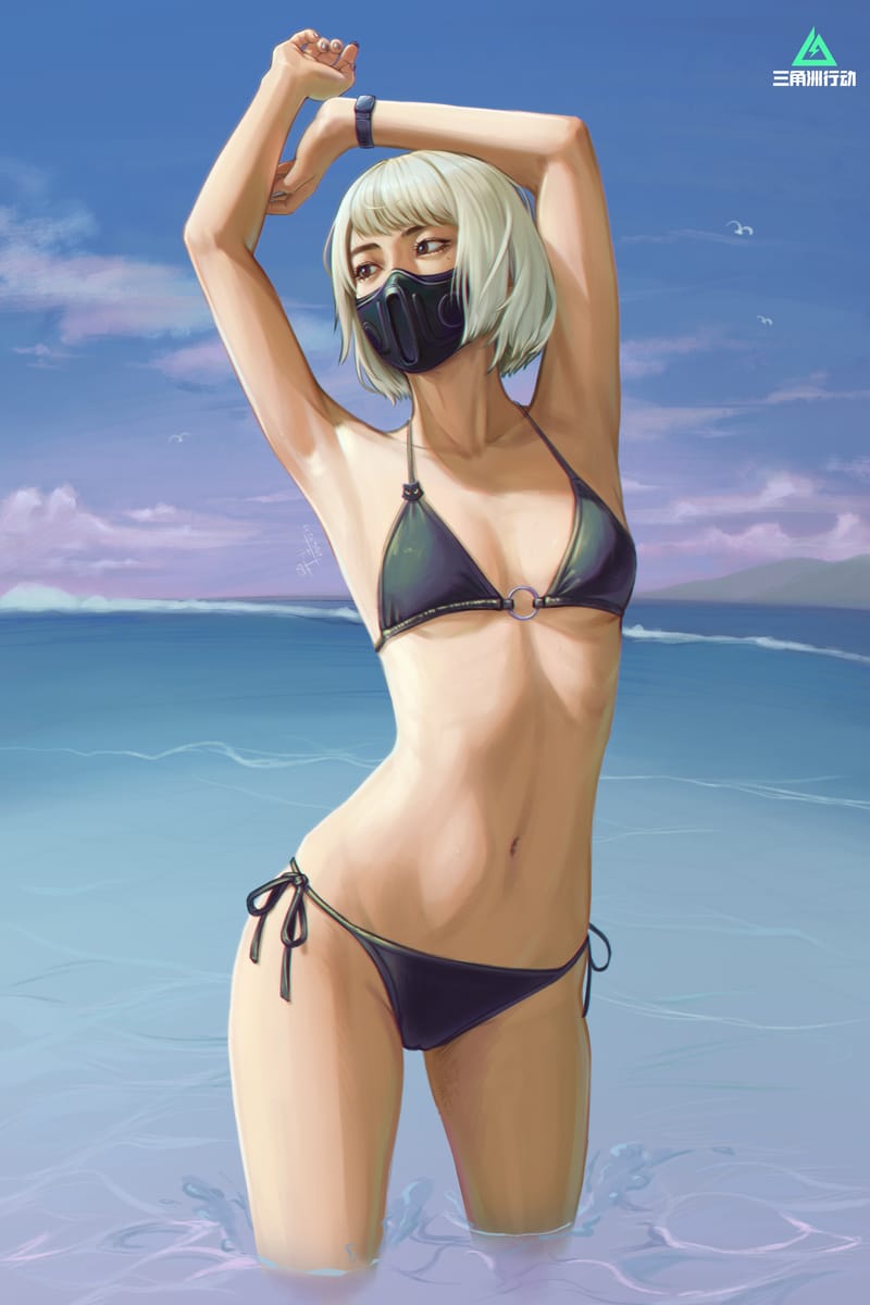 《三角洲行动》骇爪果体下拉泳装二次元图片_2