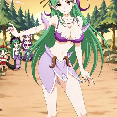 二次元女孩双腿渐渐变成蛇尾图片