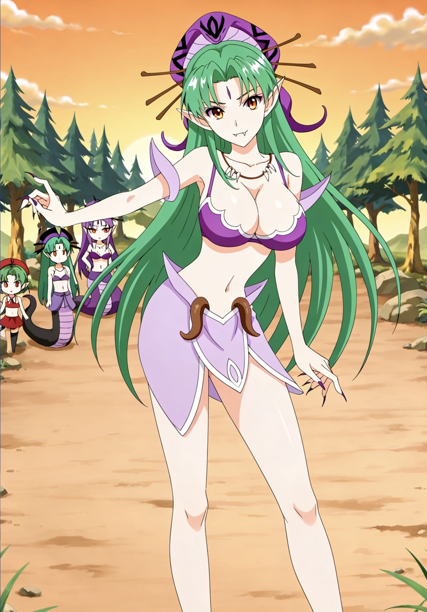 二次元女孩双腿渐渐变成蛇尾图片_1