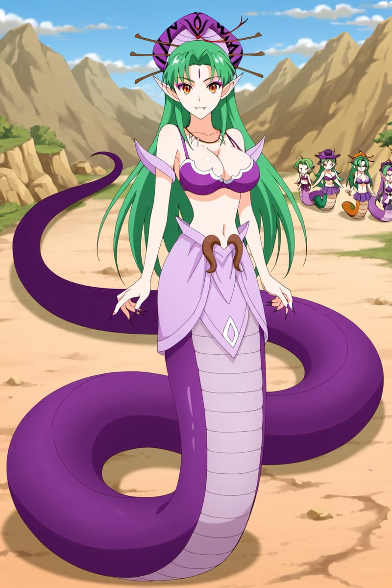 二次元女孩双腿渐渐变成蛇尾图片_4