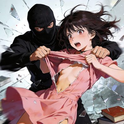 坏人手撕美女动漫无法反驳只能乖乖顺从二次元图