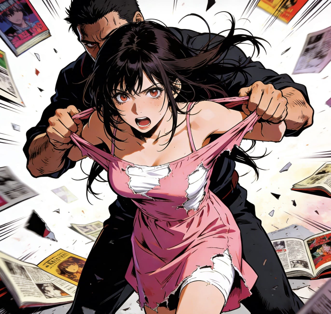 坏人手撕美女动漫无法反驳只能乖乖顺从二次元图_3