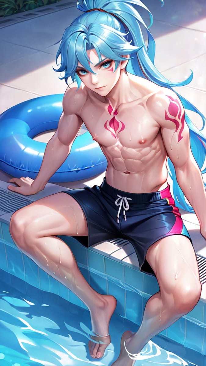 亚连王者男英雄腹肌内裤穿搭风格二次元图片_1