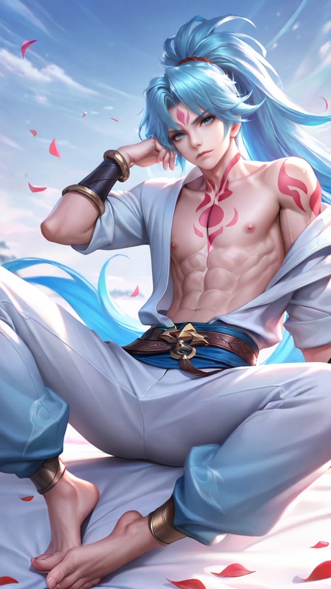 亚连王者男英雄腹肌内裤穿搭风格二次元图片_3