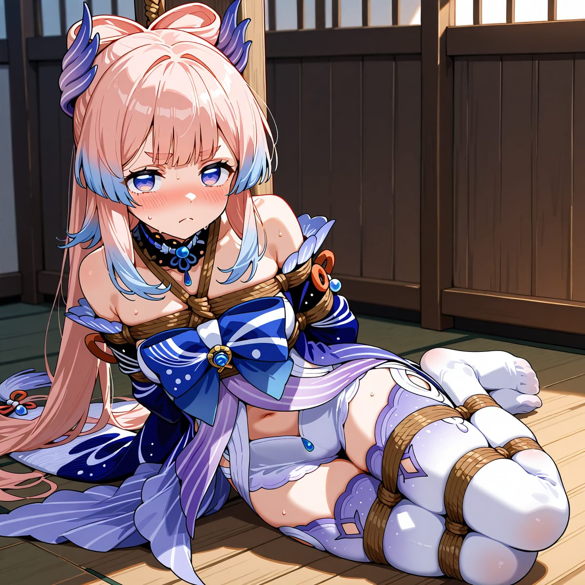 原神二创心海被五花大绑无法逃生图片_2