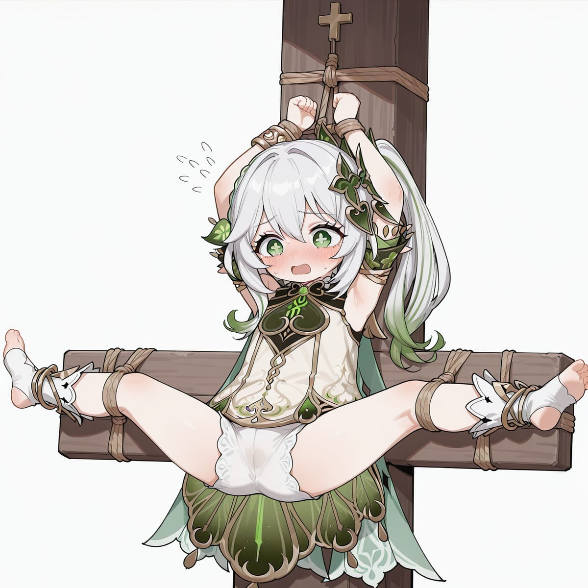 二次元少女双脚被困在十字架上_1