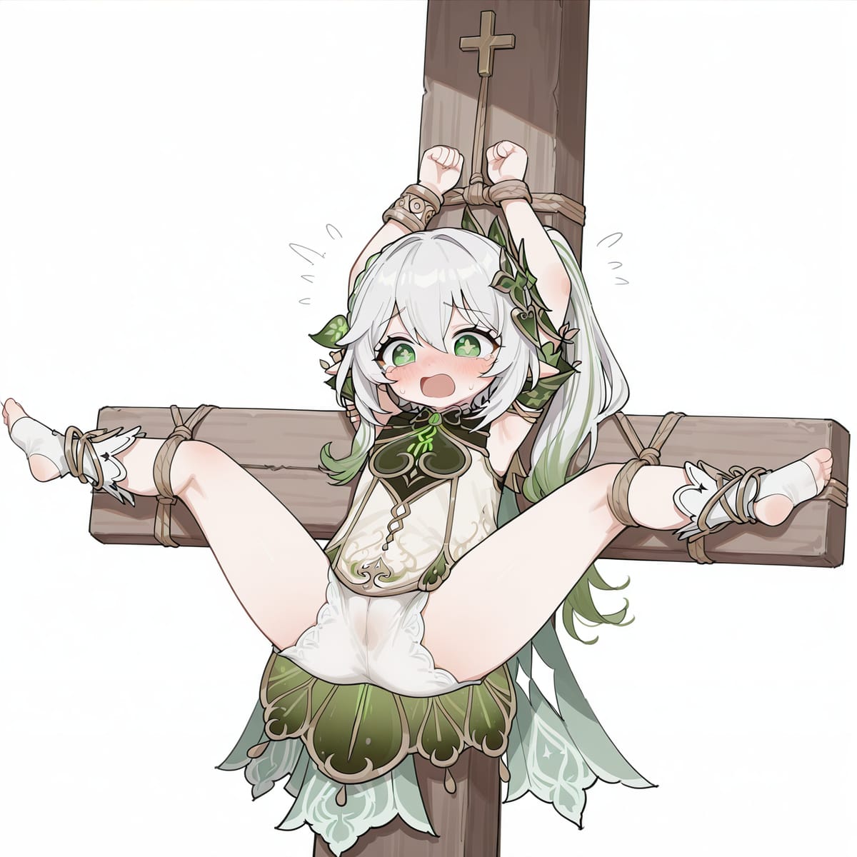 二次元少女双脚被困在十字架上_3